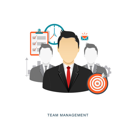 Tem management flat illustration. eps10のイラスト素材