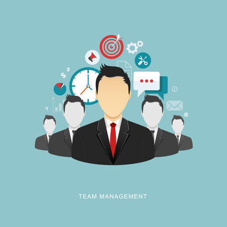 Team management flat illustration. eps10のイラスト素材