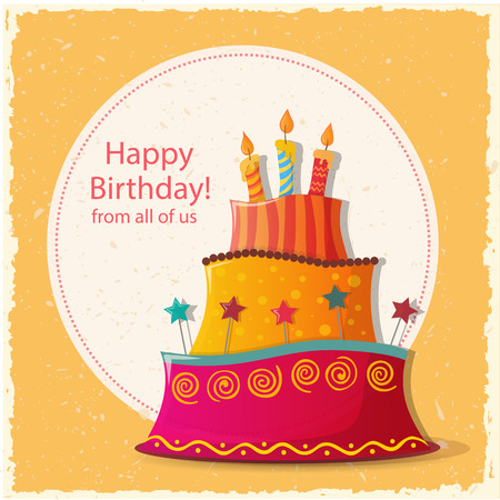 birthday card with cake. eps10のイラスト素材