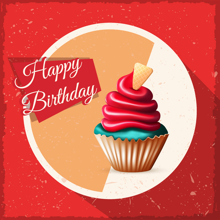 Birthday card with cake eps10のイラスト素材