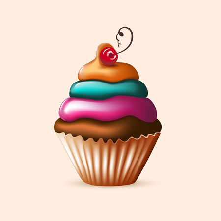 Photorealistic cupcake isolated eps10のイラスト素材