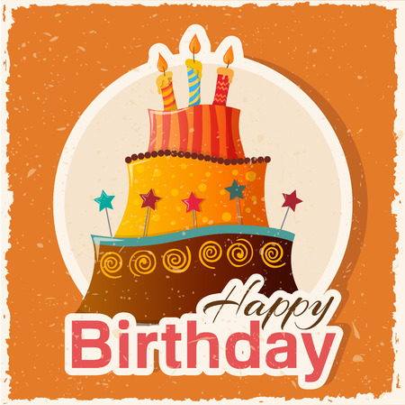 Happy birthday greeting card template vector illustrationのイラスト素材