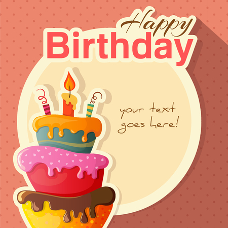 Happy birthday greeting card template vector illustrationのイラスト素材