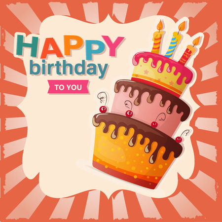 Happy birthday greeting card template vector illustrationのイラスト素材