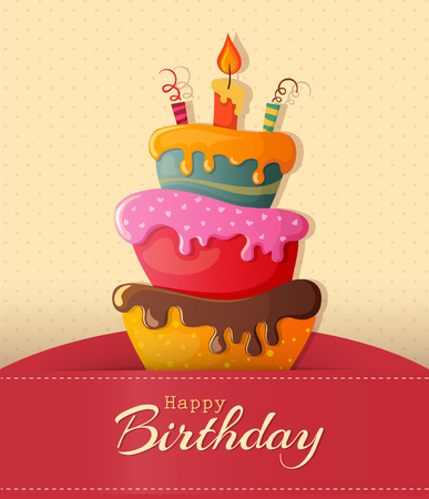 Happy birthday greeting card template vector illustrationのイラスト素材