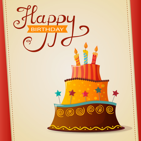 Happy birthday greeting card template vector illustrationのイラスト素材
