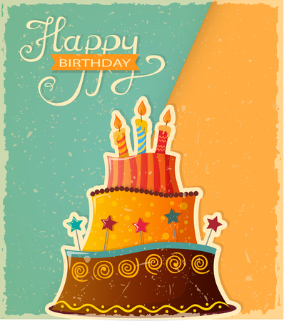 Happy birthday greeting card template vector illustrationのイラスト素材