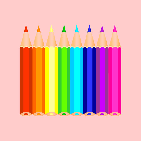Set of colorful pencilsのイラスト素材