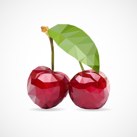 Cherry polygonal trianglesのイラスト素材