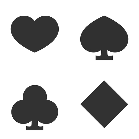 Black suits of playing cards on white fieldのイラスト素材