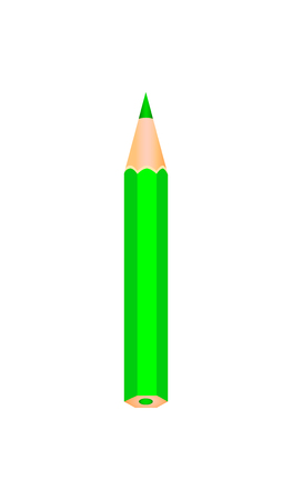 Green color wooden pencil. Vector illustration.のイラスト素材