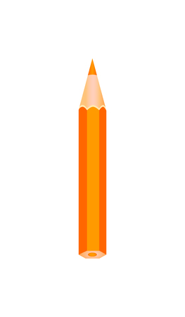 Orange color wooden pencil. Vector illustration.のイラスト素材