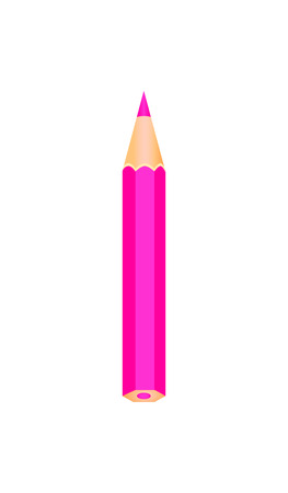 Pink color wooden pencil. Vector illustration.のイラスト素材