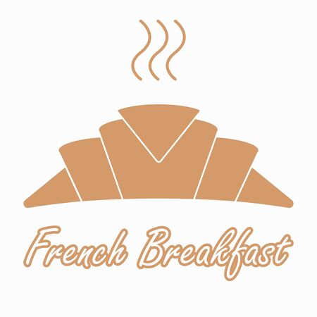 Croissant French Breakfast. Bakery Flat Isolated Iconのイラスト素材