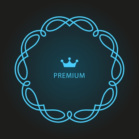Monogram logo design. Element for logo design, place for text. Vector illustration.のイラスト素材