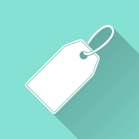 Price tag icon on a green background. Vector illustration, flat design.のイラスト素材