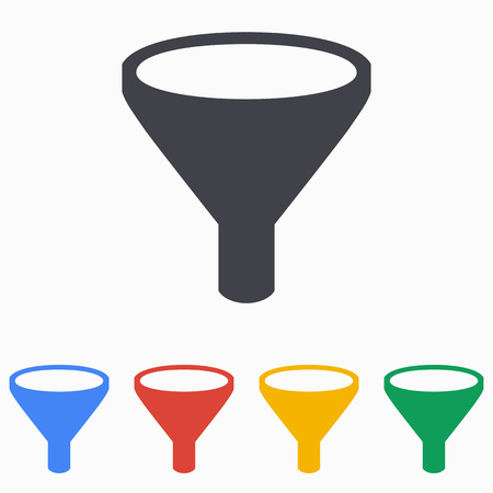 Funnel icon on a white background. Vector illustration, flat design.のイラスト素材