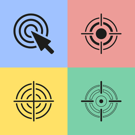 Set of black target icons. Vector illustration.のイラスト素材