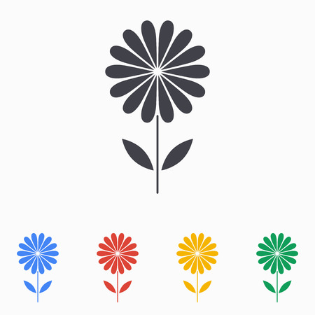 Flower icon on white backgroundのイラスト素材