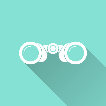 Binocular icon illustration, flat design.のイラスト素材