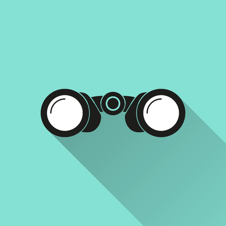 Binocular icon illustration, flat design.のイラスト素材