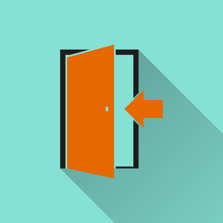 Door icon illustration, flat design.のイラスト素材