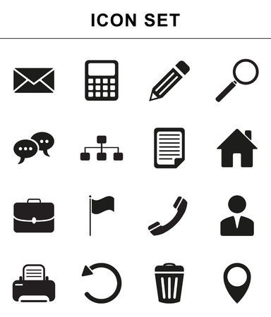 black web icons setのイラスト素材