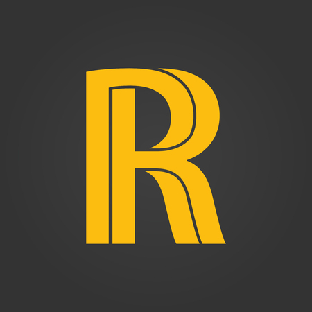 Graphic decorative design alphabet. Letter R. Vector illustration.のイラスト素材