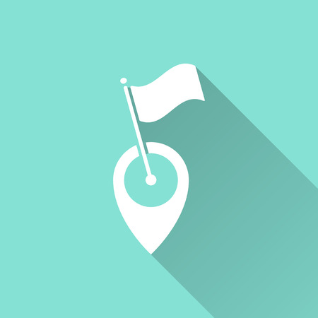 Map pin icon, vector illustration, flat design.のイラスト素材