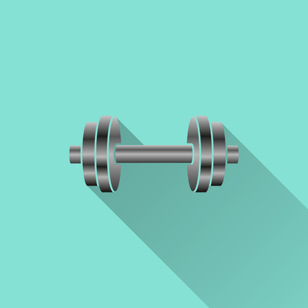 Dumbbell icon. Vector illustration, flat design.のイラスト素材