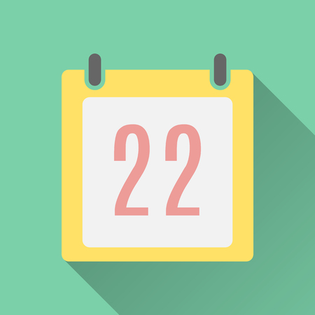 Date icon on a green background. Vector illustration, flat design.のイラスト素材