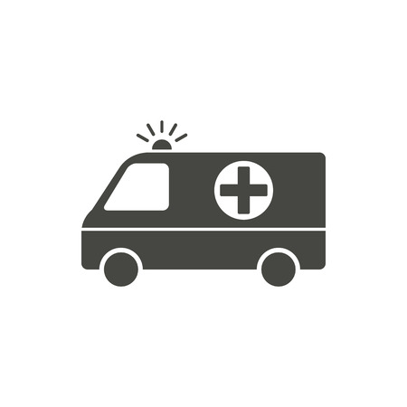 Ambulance - vector icon in black on a white background.のイラスト素材