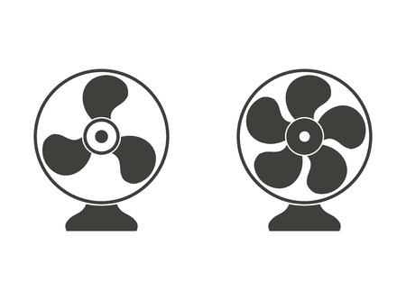 Electric fan - vector icons in black on a white background.のイラスト素材