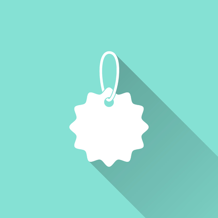 Price tag icon on a green background. Vector illustration, flat design.のイラスト素材