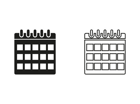 Calculator - vector icons in black on a white background.のイラスト素材