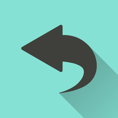 Arrow back  - vector icon in black on a green background.のイラスト素材