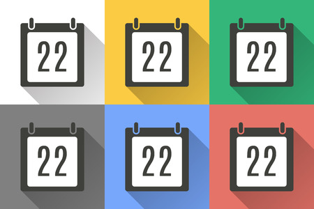 Calendar icon with long shadow, flat design illustration.のイラスト素材