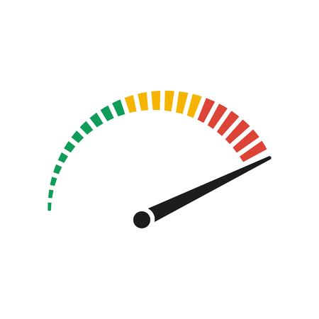 Speedometer - vector icon in black on a white background.のイラスト素材
