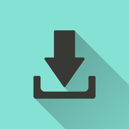 Download - vector icon in black on a green background.のイラスト素材