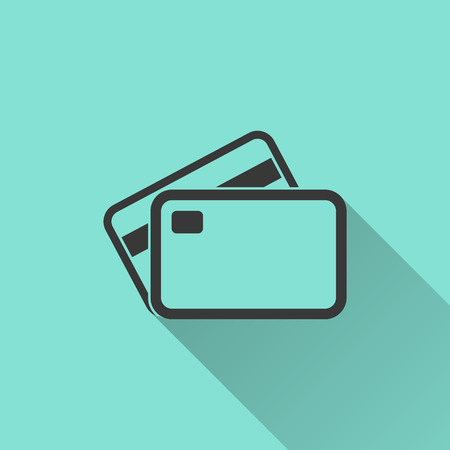 Credit card - vector icon in black on a green background.のイラスト素材