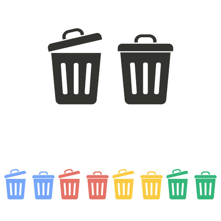 Bin  icon  on white background. Vector illustration.のイラスト素材