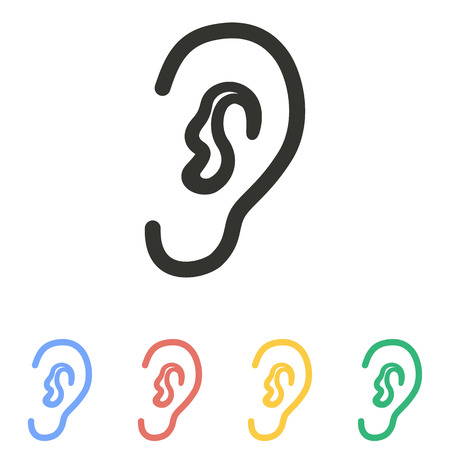 Ear   icon  on white background. Vector illustration.のイラスト素材