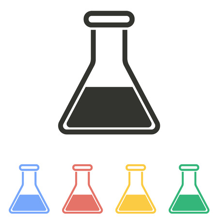 Flask  icon  on white background. Vector illustration.のイラスト素材