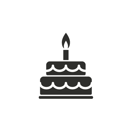 Cake  icon  on white background. Vector illustration.