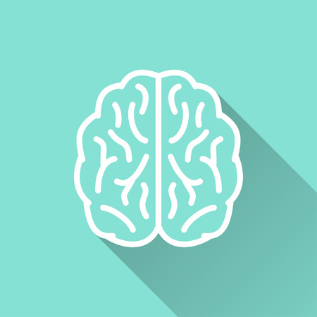 Brain  icon on green background. のイラスト素材