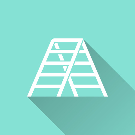 Ladder  icon on green background. のイラスト素材