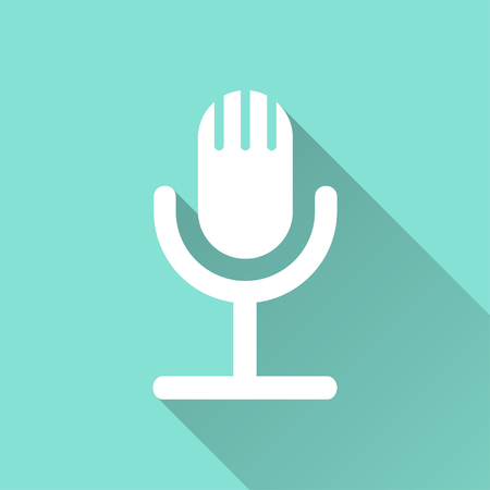 Microphone  icon on green background. のイラスト素材