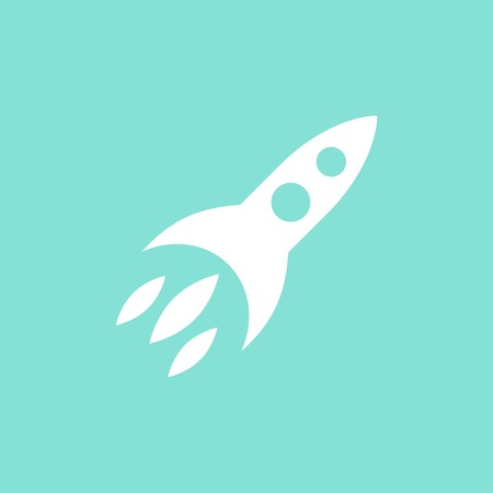 Rocket  icon  on green background. のイラスト素材