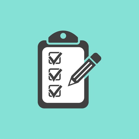 Clipboard pencil  icon  on green background.のイラスト素材
