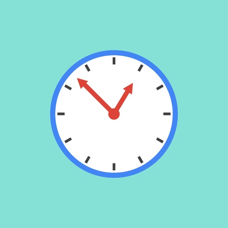 Clock  icon  on green background. のイラスト素材